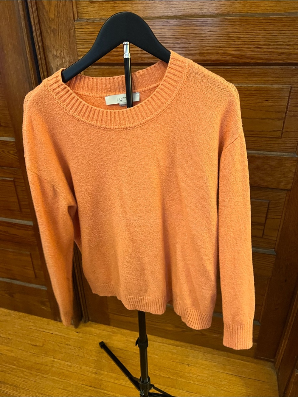 LOFT Coral Crewneck Sweater - Soft Orange Tone